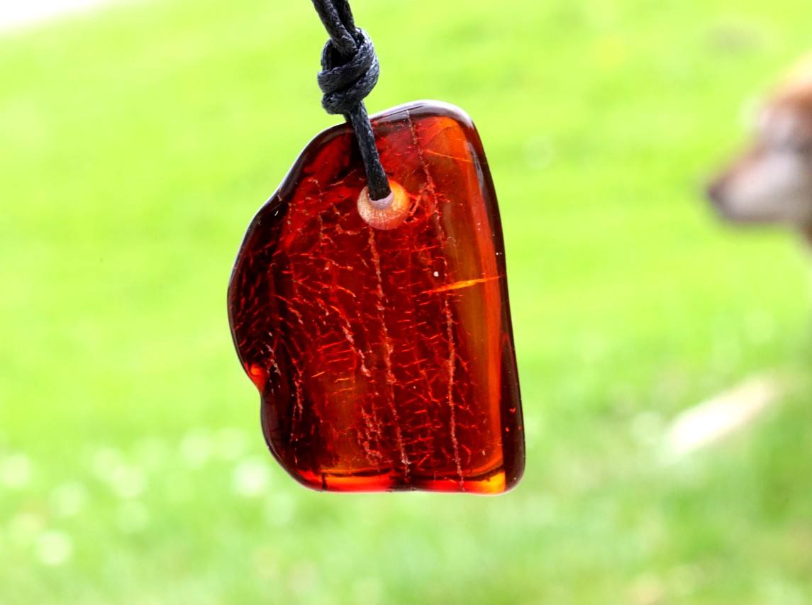 Natural Handmade Amber Amulet Pendant