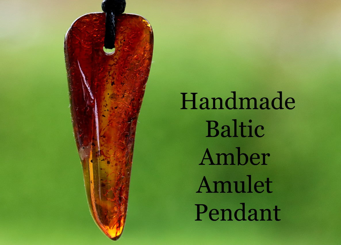 Handmade Baltic Amber Amulet Pendant