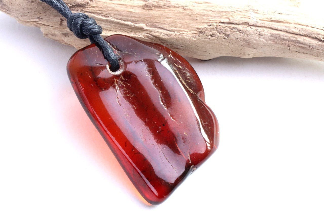 Natural Handmade Amber Amulet Pendant