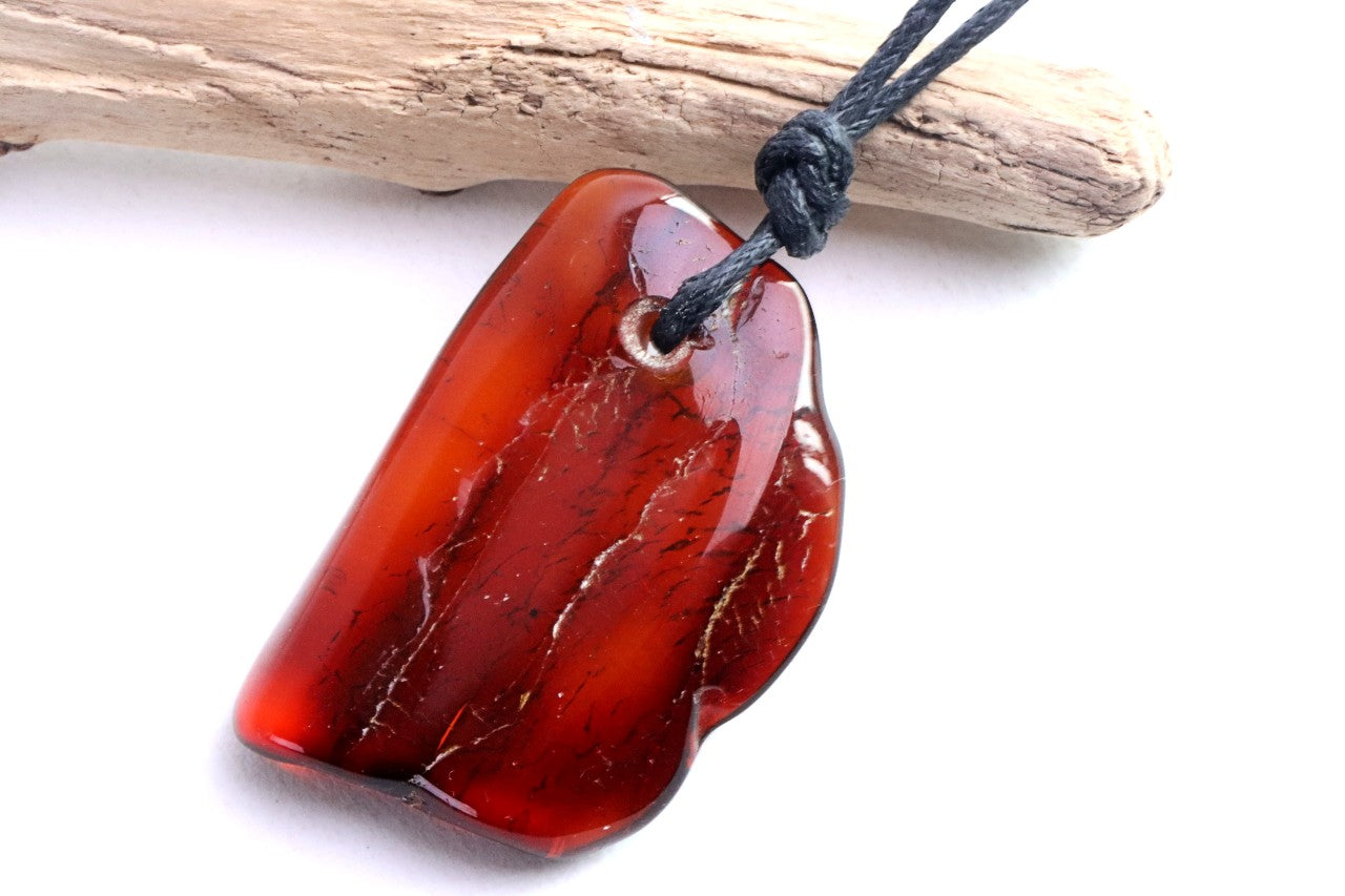 Natural Handmade Amber Amulet Pendant