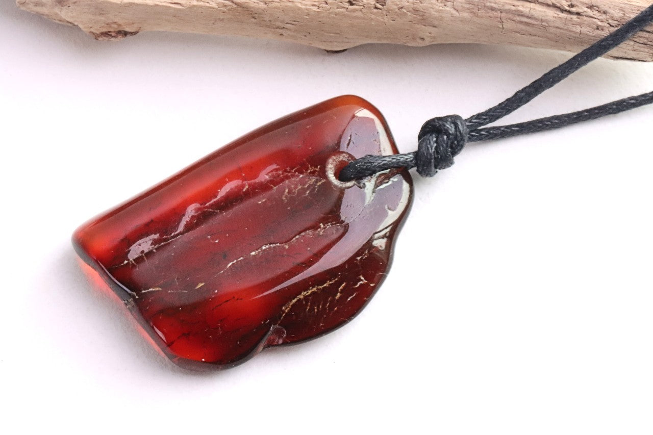 Natural Handmade Amber Amulet Pendant