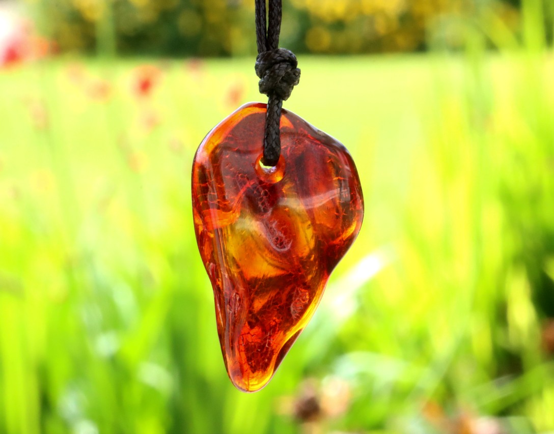 Amber Gemstone Amulet Pendant Necklace