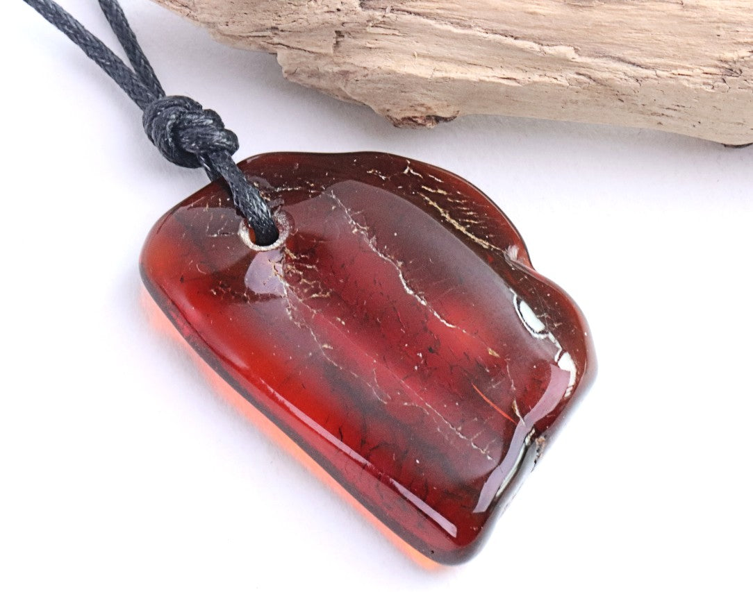 Natural Handmade Amber Amulet Pendant