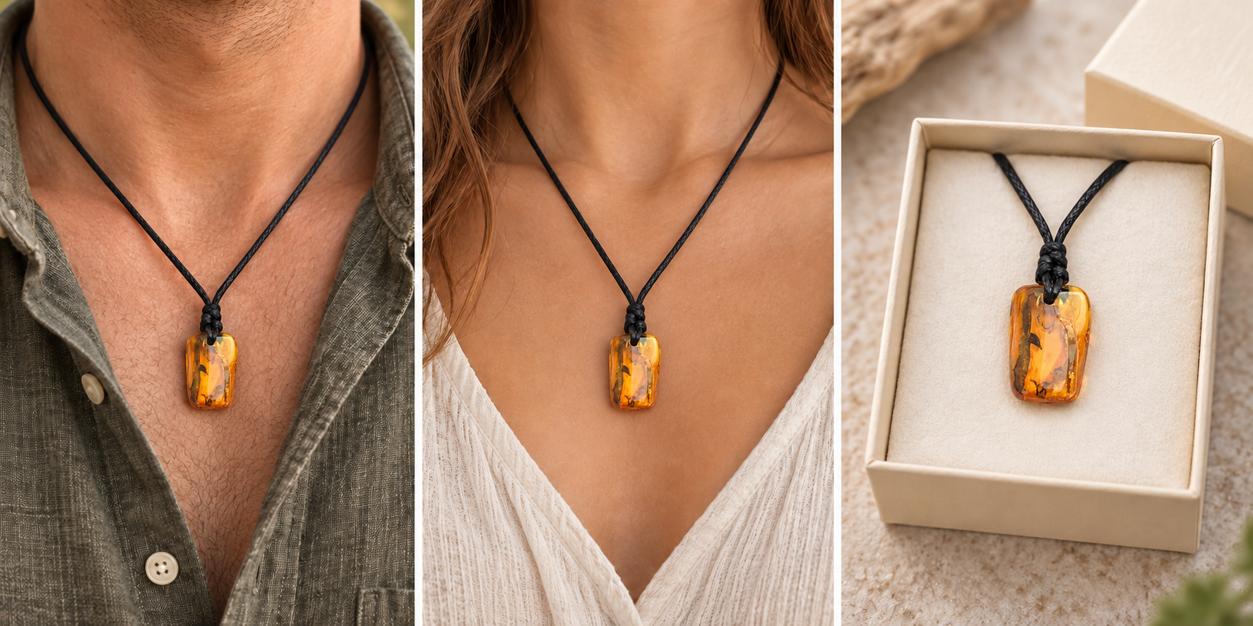Genuine Baltic Amber Amulet Pendant