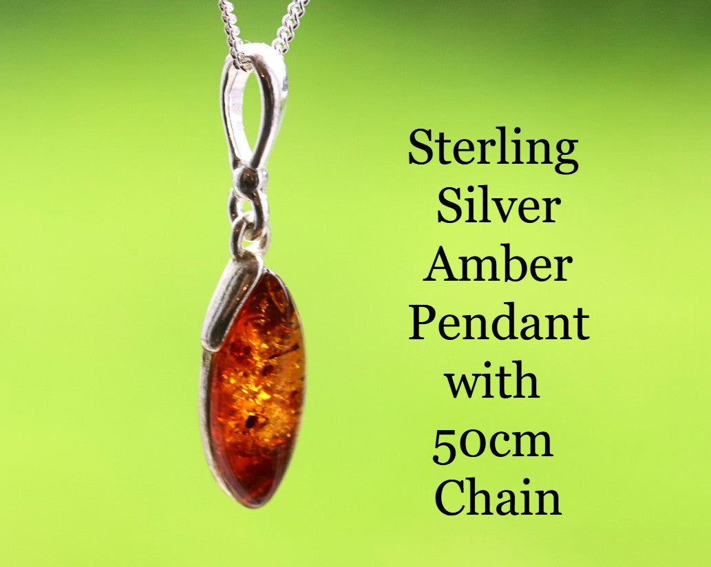 Golden Baltic Amber Pendant & Earrings Set