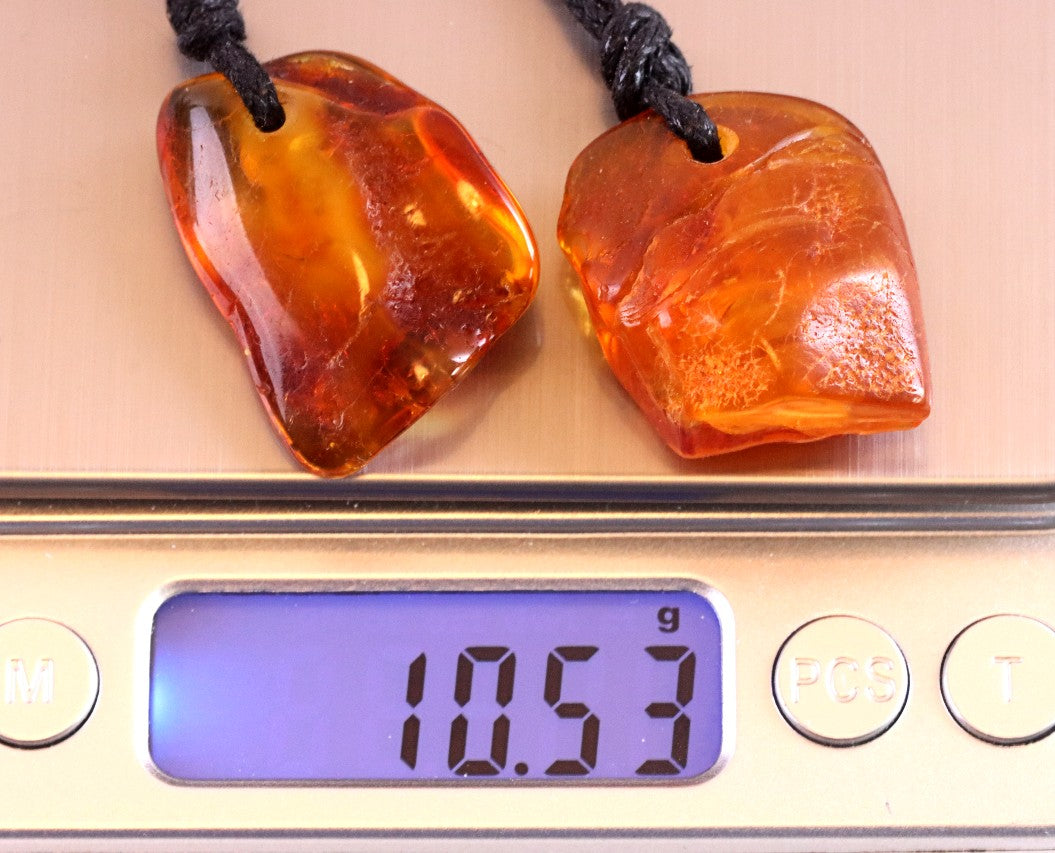 Amber Amulet Gift Pair – Set of 2 Baltic Amber Pendants