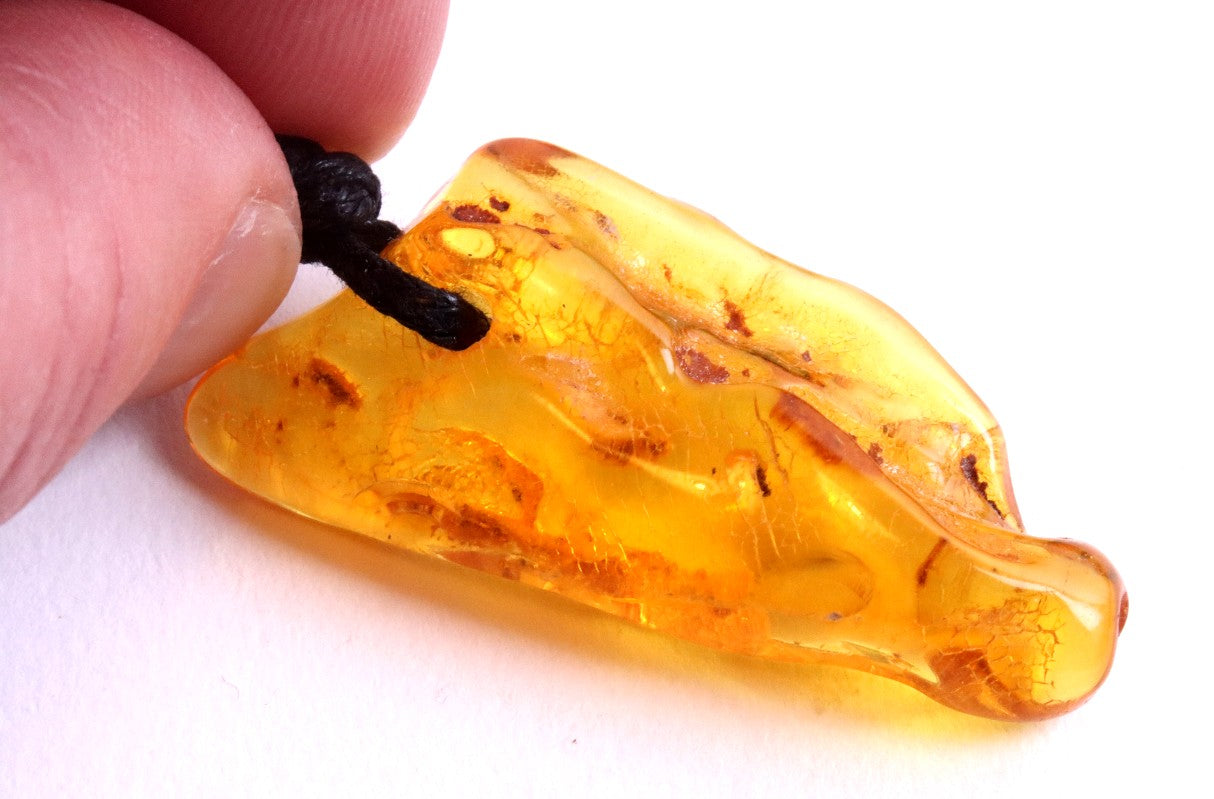 40 million year old Natural Amber Amulet With Fly Inclusion