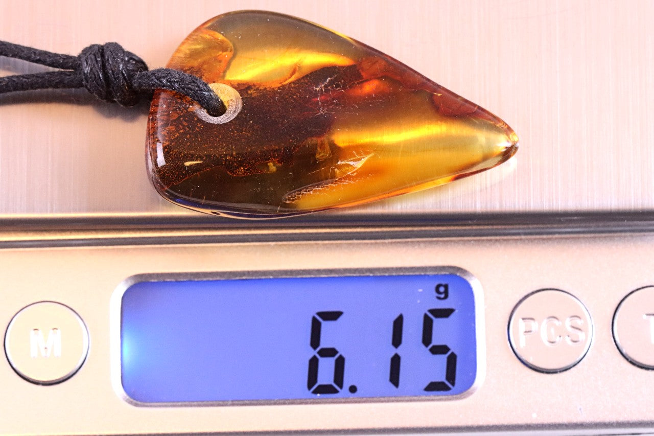 Natural Handmade Baltic Amber Amulet – One-of-a-Kind Eco Jewelry