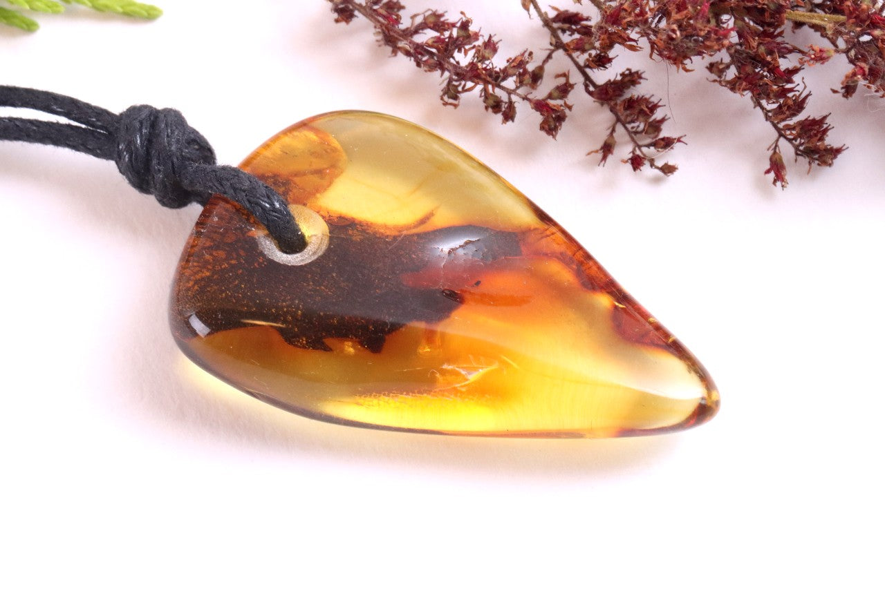 Natural Handmade Baltic Amber Amulet – One-of-a-Kind Eco Jewelry