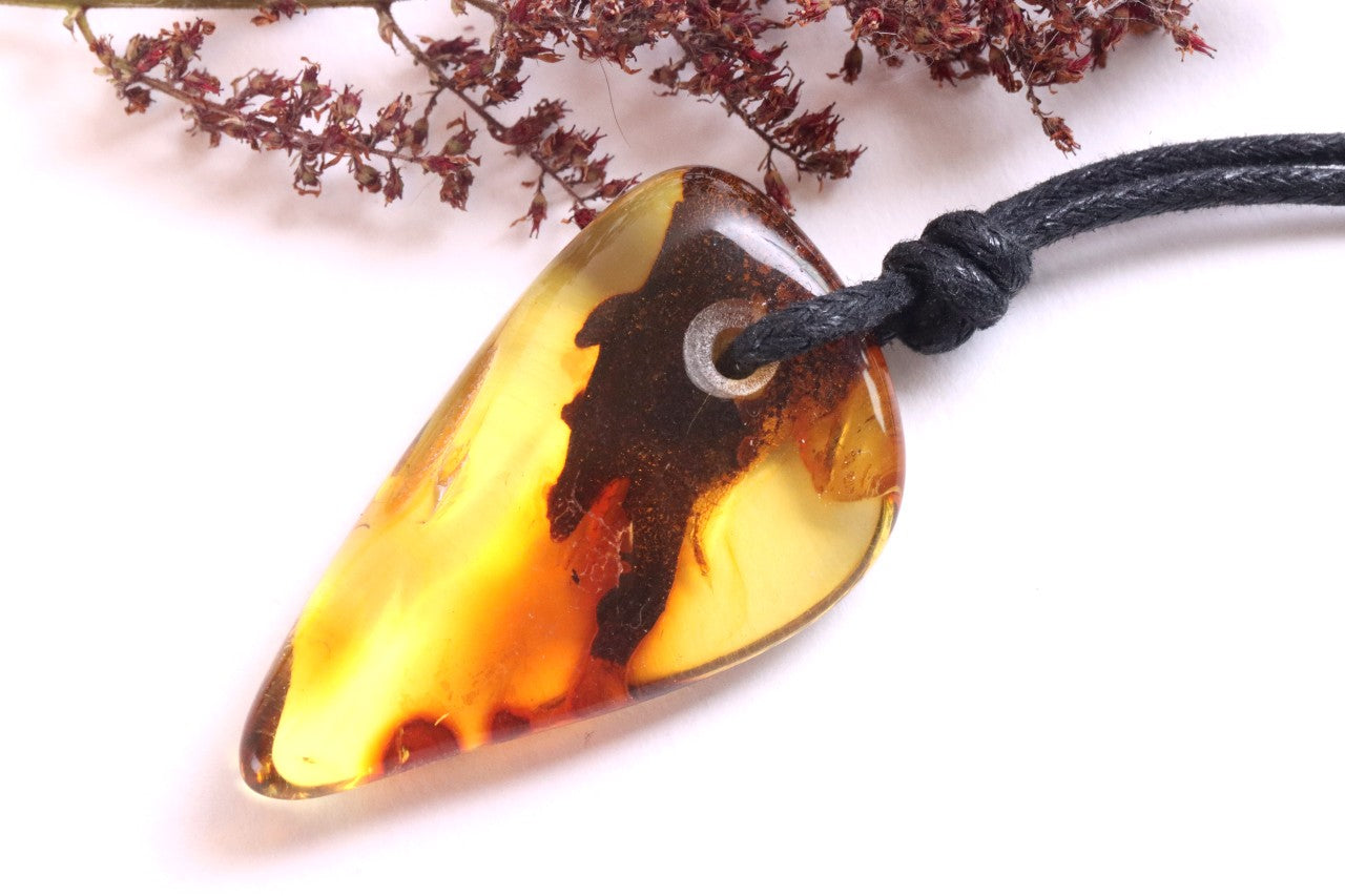 Natural Handmade Baltic Amber Amulet – One-of-a-Kind Eco Jewelry