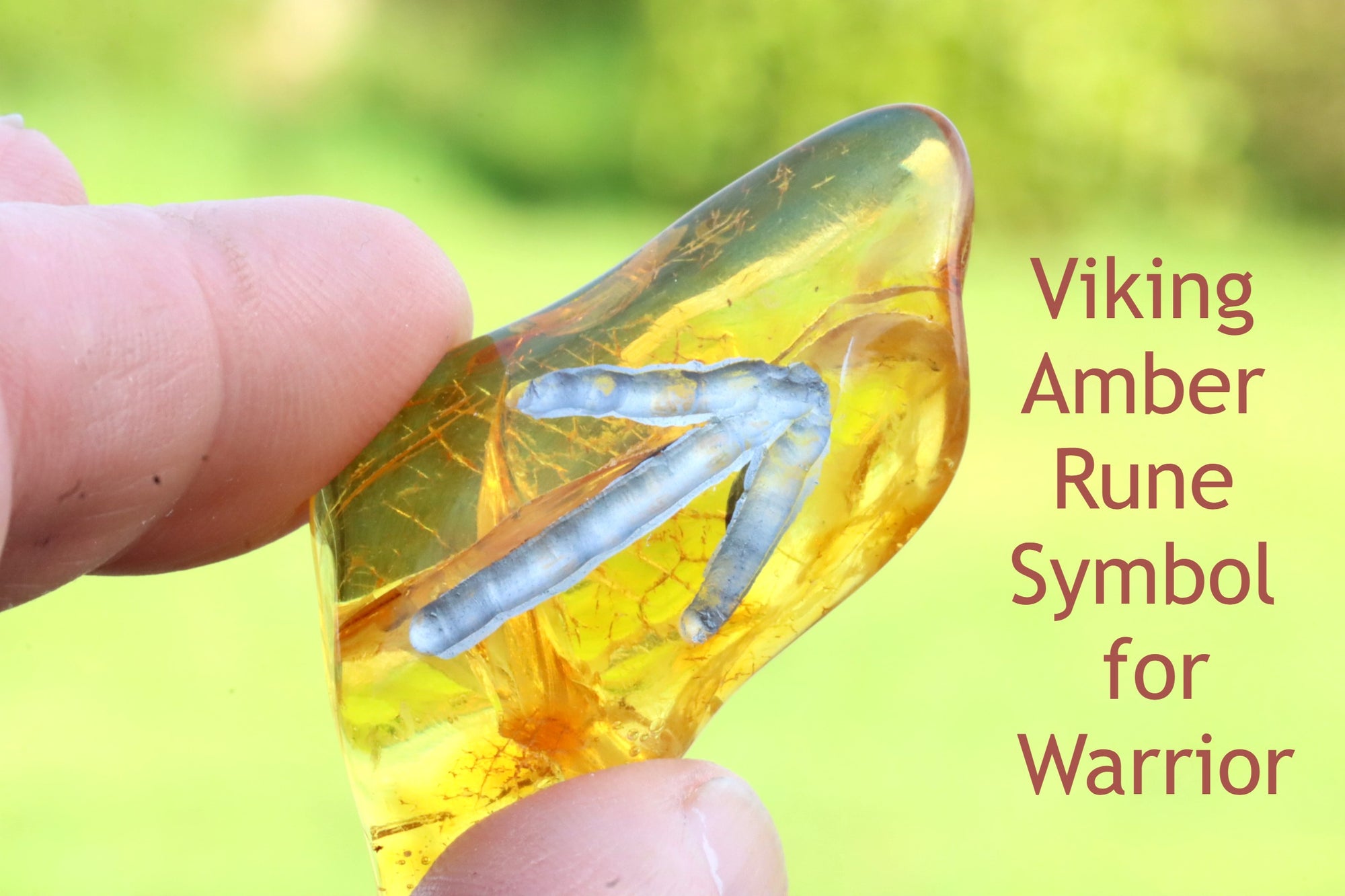 Viking Amber Rune Symbol for Warrior and Victory