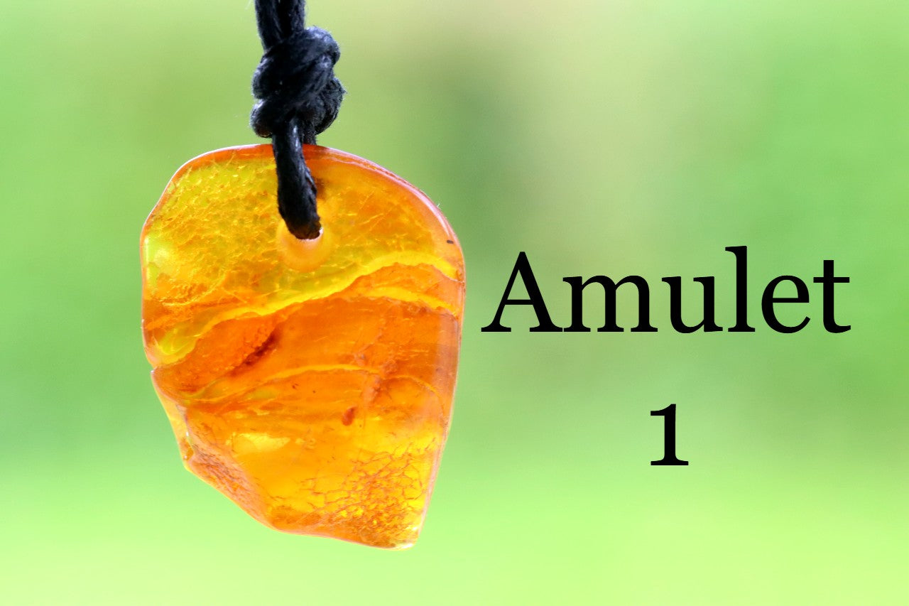 Amber Amulet Gift Pair – Set of 2 Baltic Amber Pendants