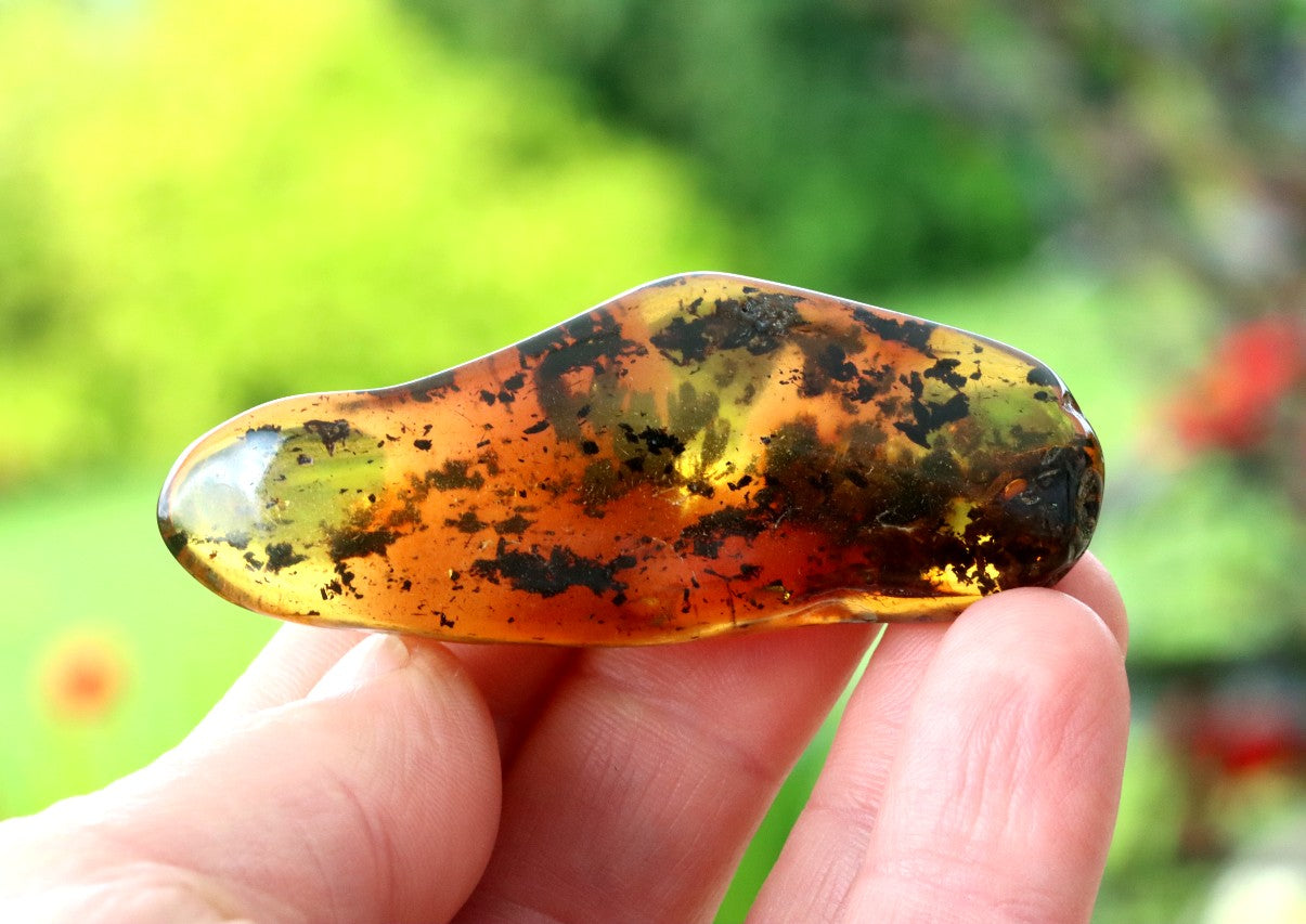 Natural Amber Worry Stone – One-of-a-Kind