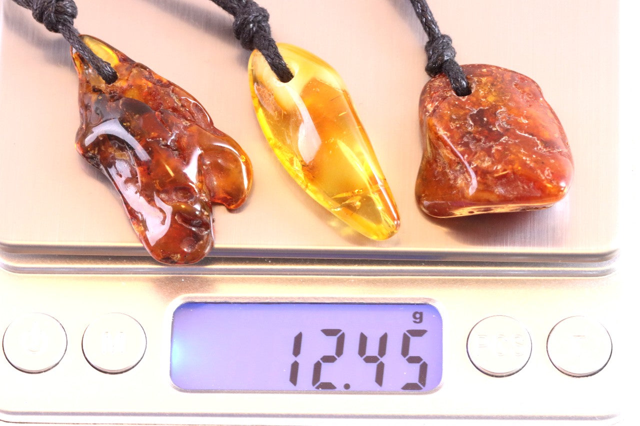 Family Gift Set – 3 Natural Baltic Amber Pendants