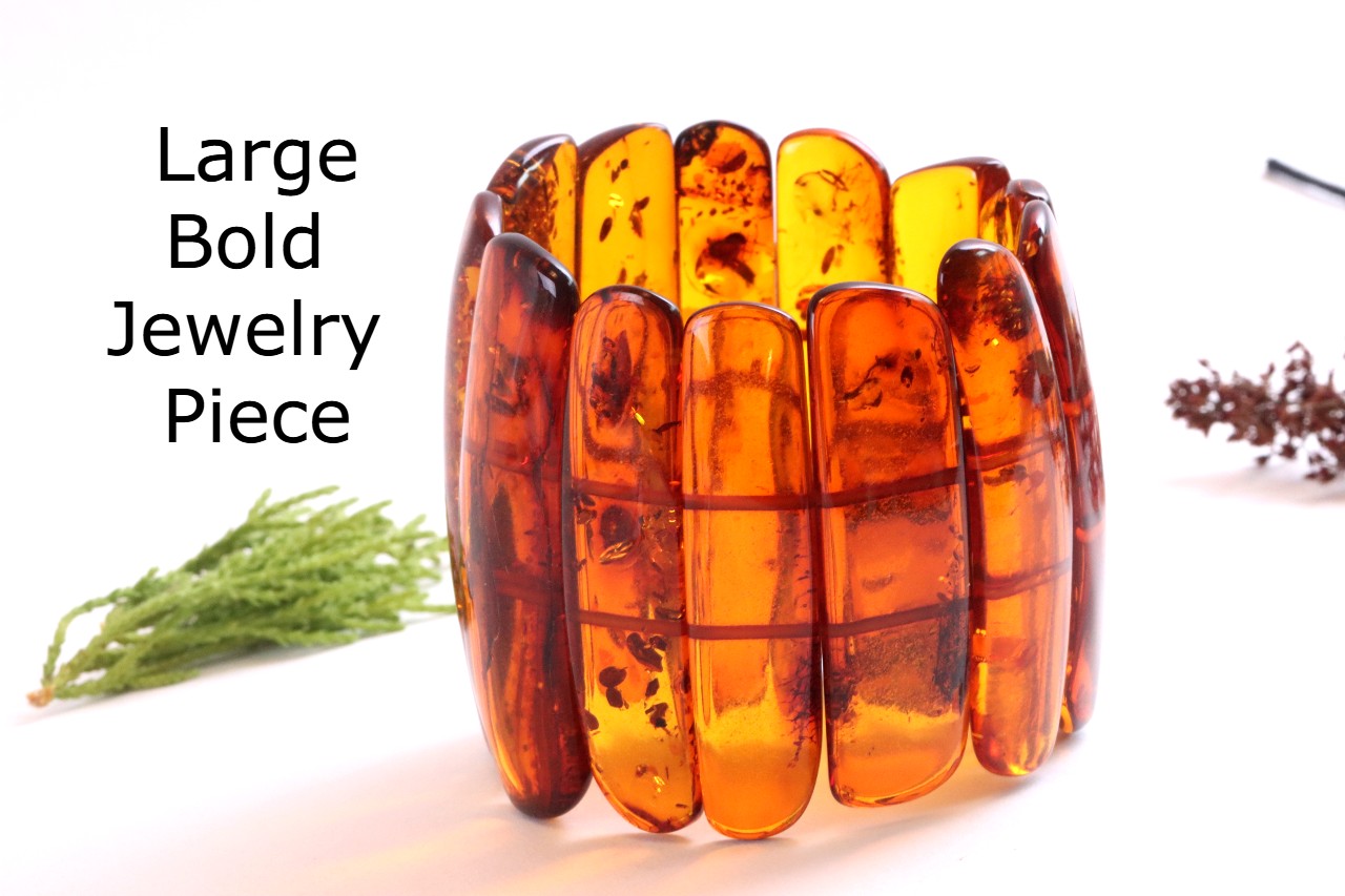 Statement Baltic Amber Bracelet – 80g Massive Natural Gemstone Bangle