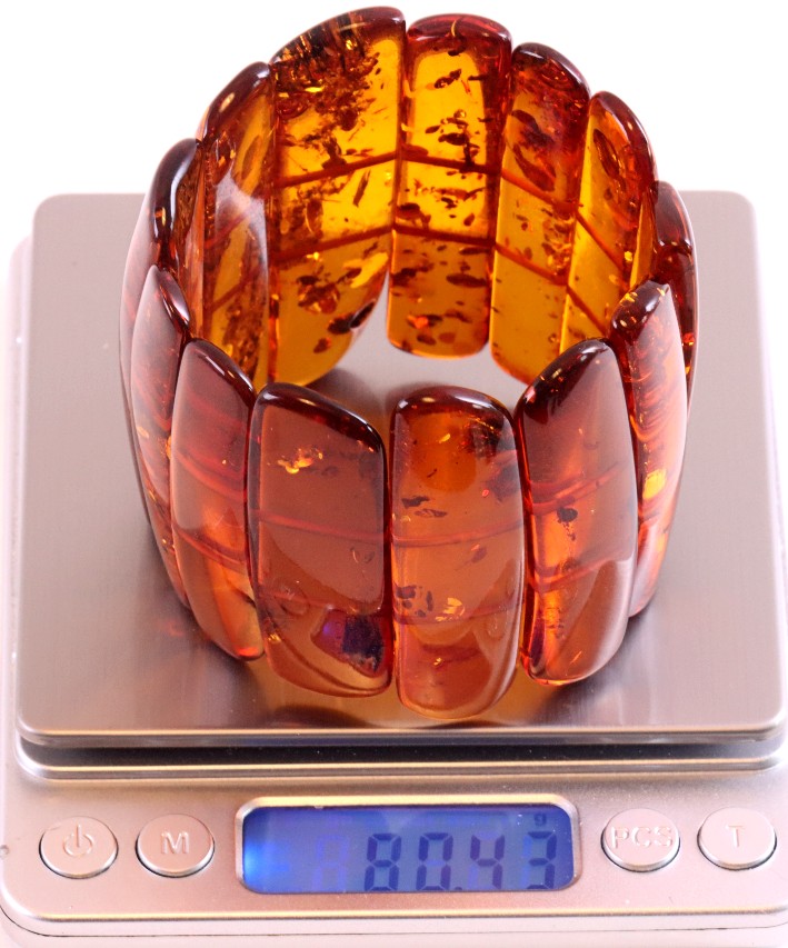 Statement Baltic Amber Bracelet – 80g Massive Natural Gemstone Bangle