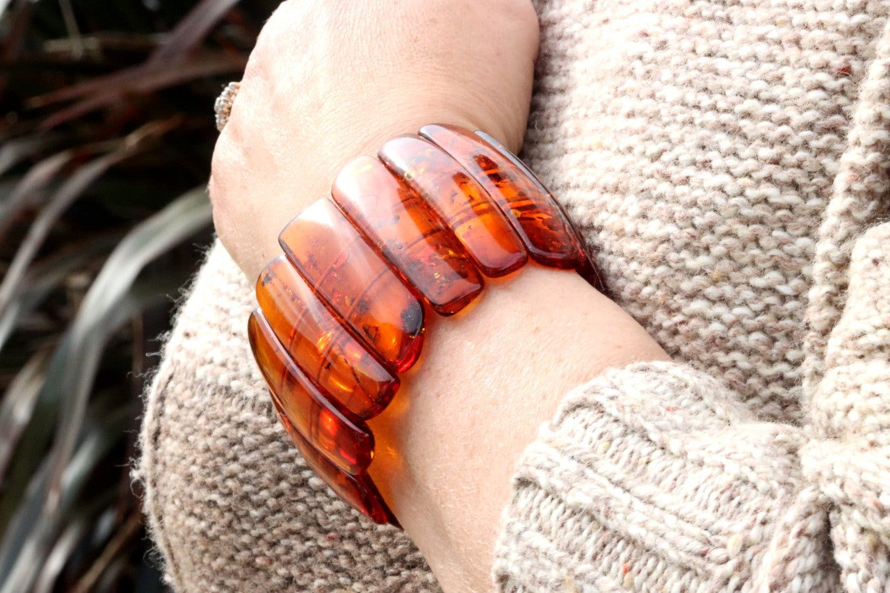 Statement Baltic Amber Bracelet – 80g Massive Natural Gemstone Bangle