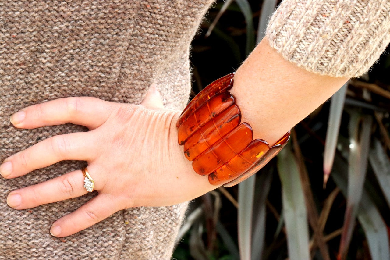 Statement Baltic Amber Bracelet – 80g Massive Natural Gemstone Bangle