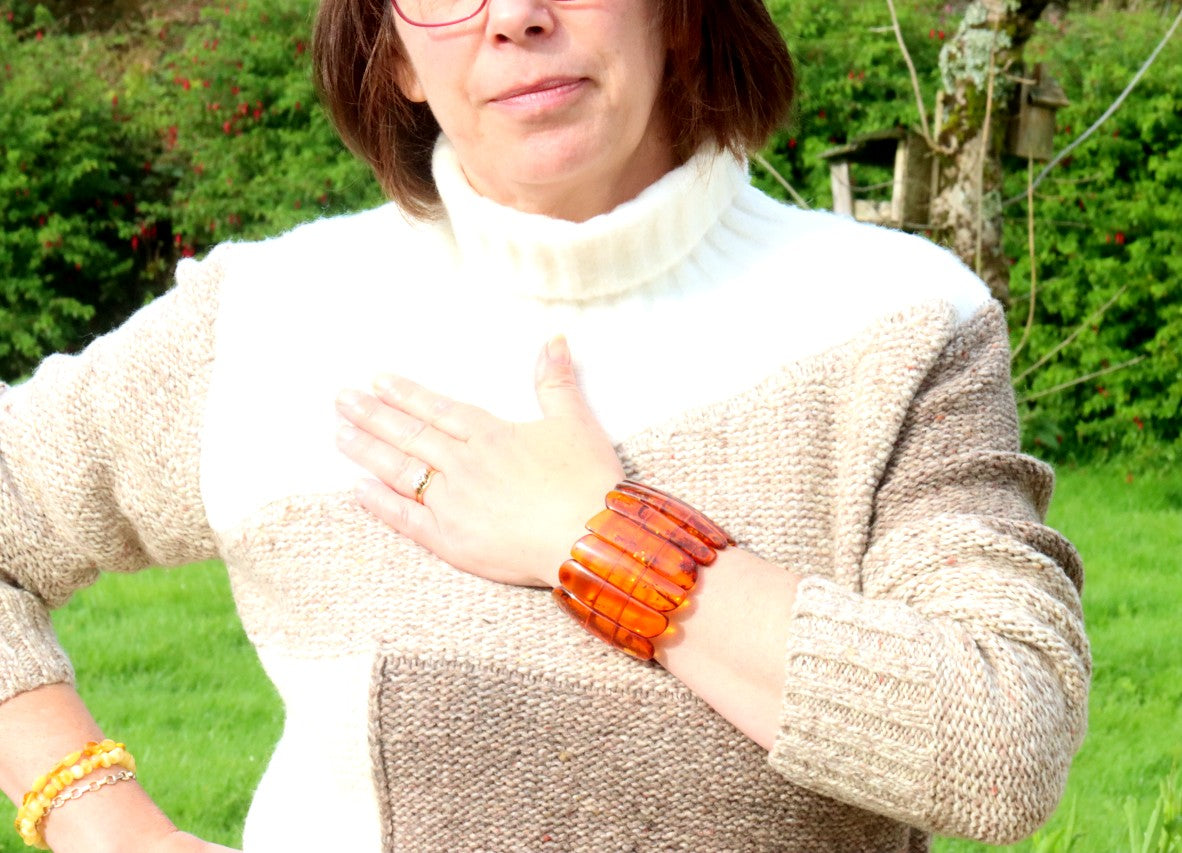 Statement Baltic Amber Bracelet – 80g Massive Natural Gemstone Bangle