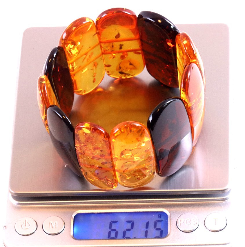 Natural Baltic Amber Statement Bracelet – 62g Massive Gemstone Bangle