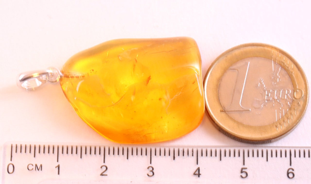 Natural Amber Gemstone Pendant With Insect