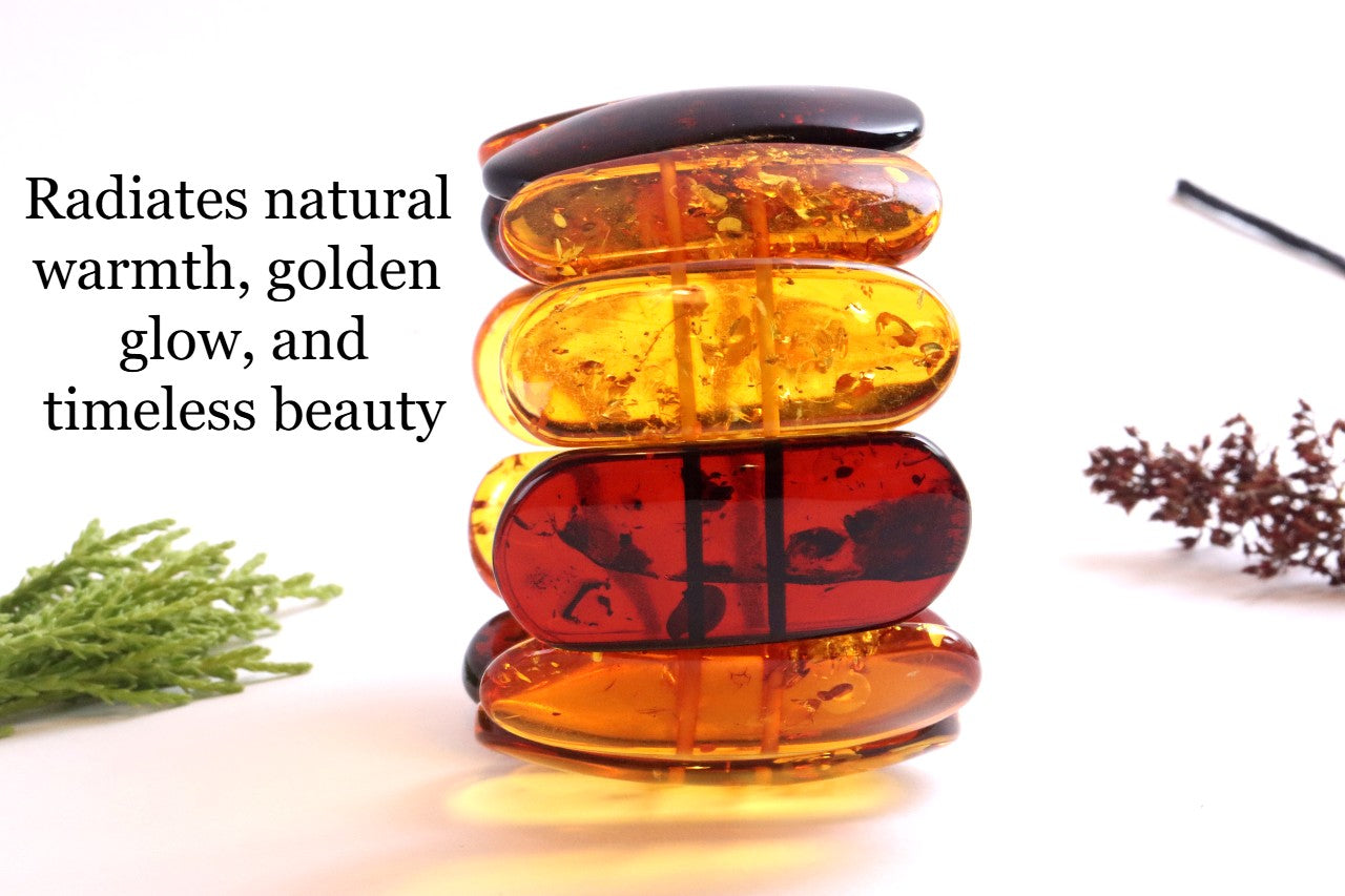 Natural Baltic Amber Statement Bracelet – 62g Massive Gemstone Bangle