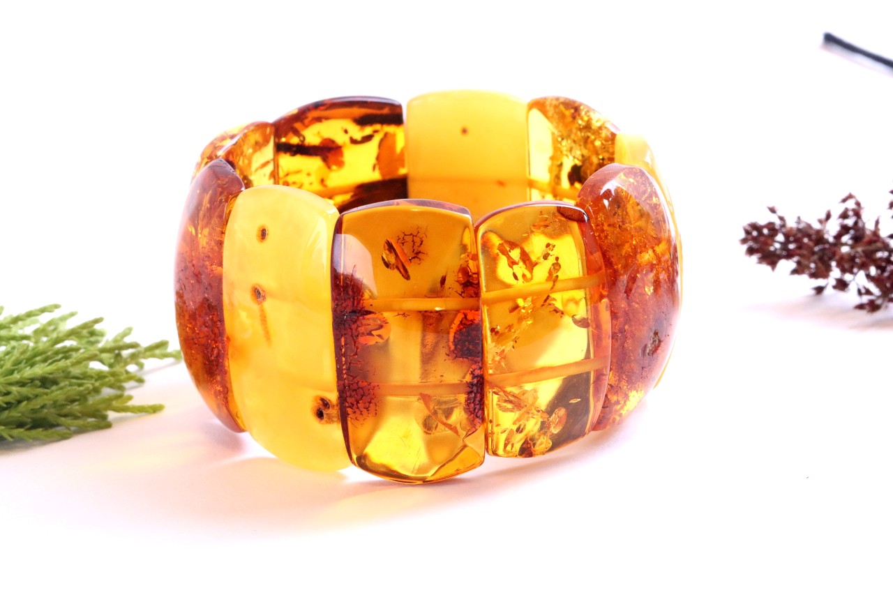 Natural Baltic Amber Statement Bracelet – 56g Massive Gemstone Bangle