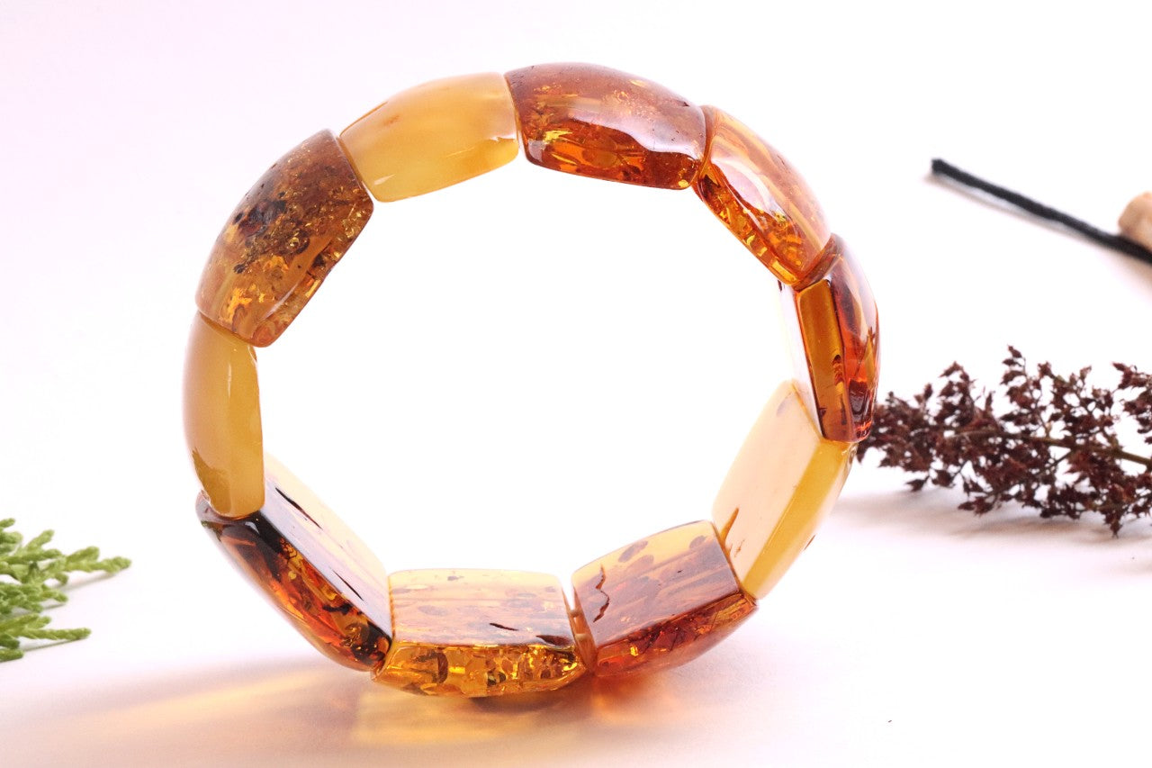 Natural Baltic Amber Statement Bracelet – 56g Massive Gemstone Bangle