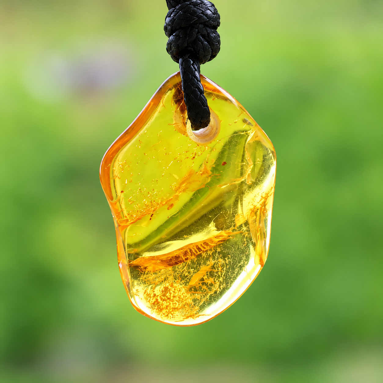 Baltic Amber Amulet with Inlusions