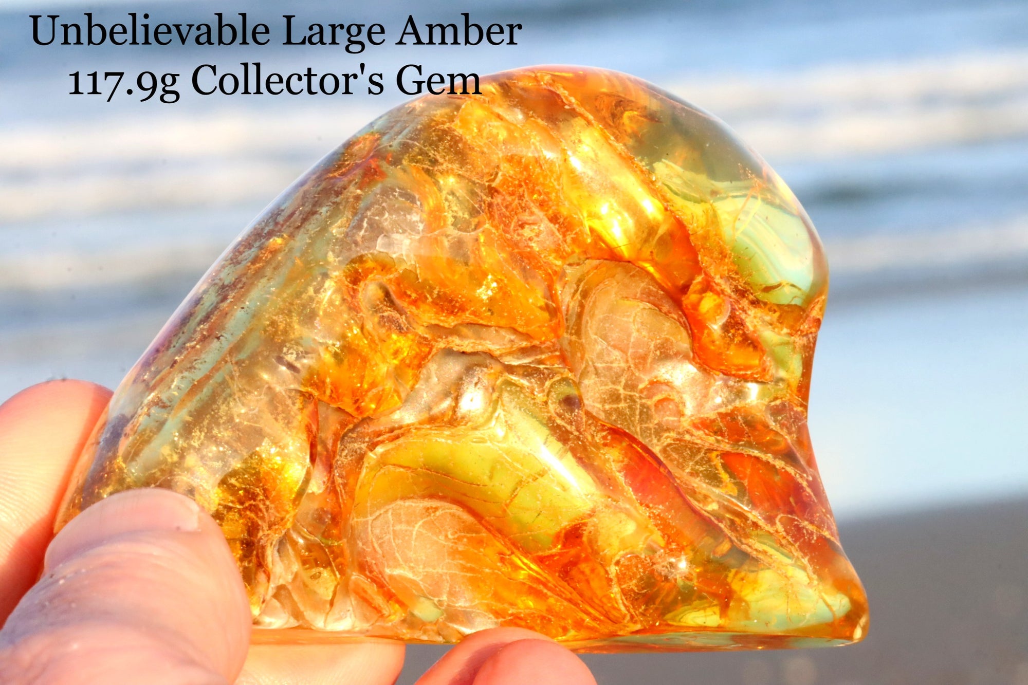 Unbelievable Large 117.9g Amber Stone Collector's Gem