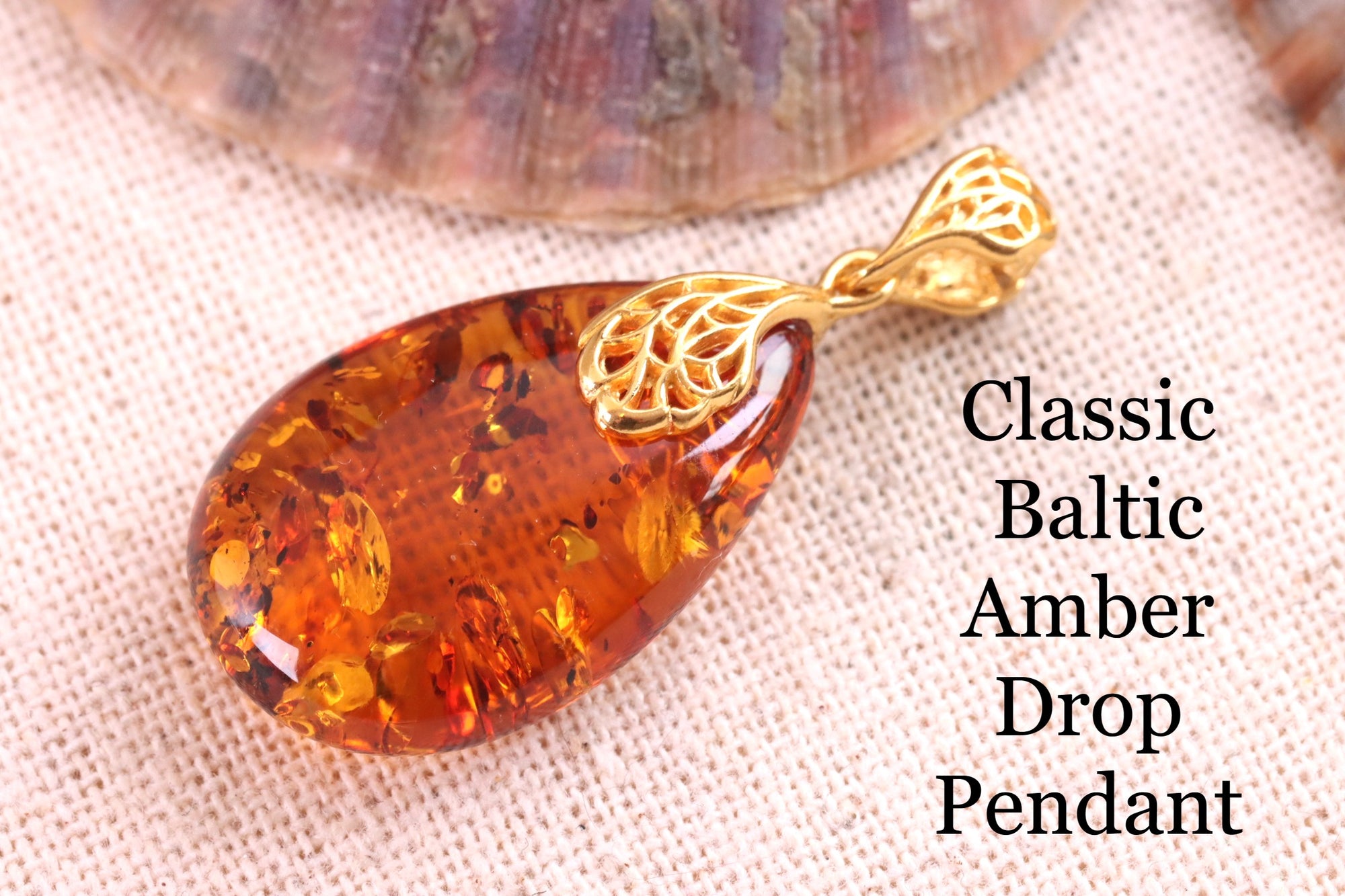 Special Offer 925 Gold Plated Silver Amber Gemstone Pendant Only One Available