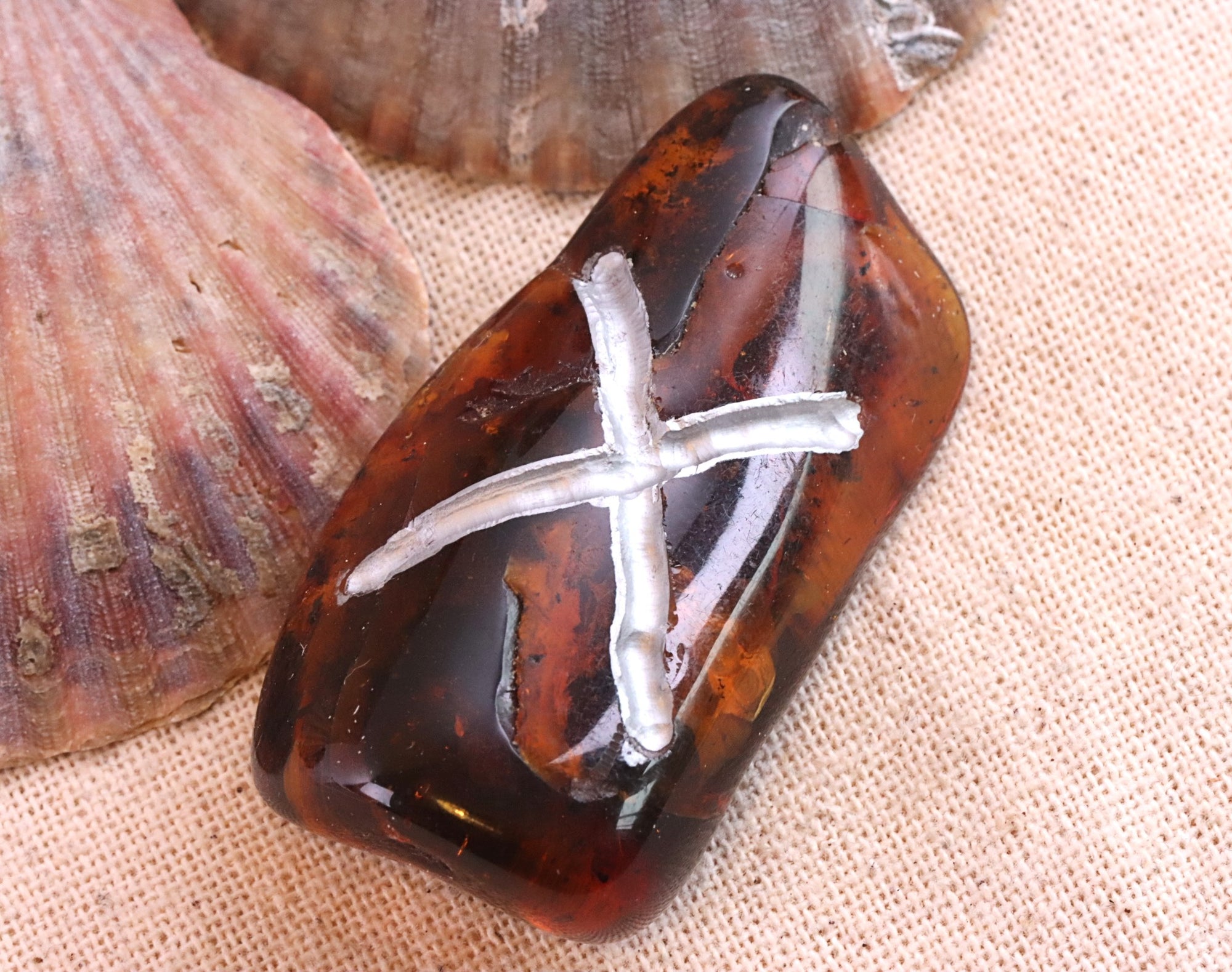 Baltic Amber Nordic Rune Symbol of Partnership