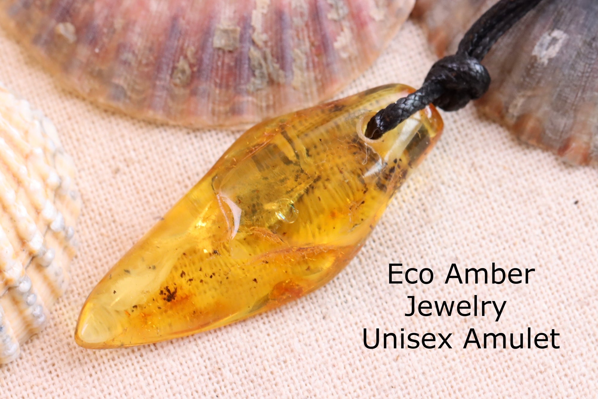Natural Handmade Baltic Amber Amulet Pendant on adjustable cord Special offer FREE extra Amulet