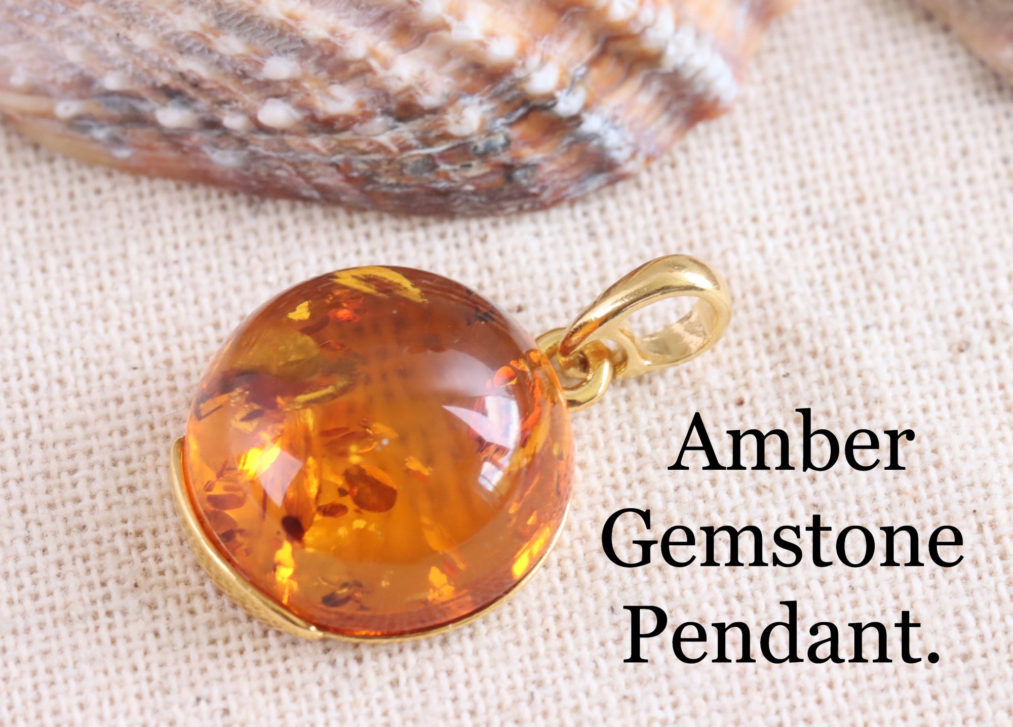New ! Honey Amber Drop Pendant on 925 Gold Plated Silver