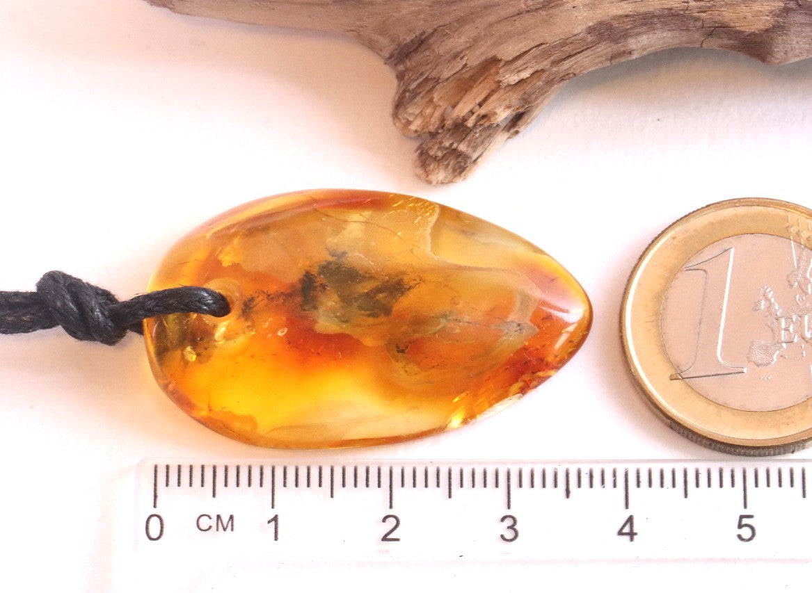 Handmade Baltic Amber Amulet Pendant for Luck