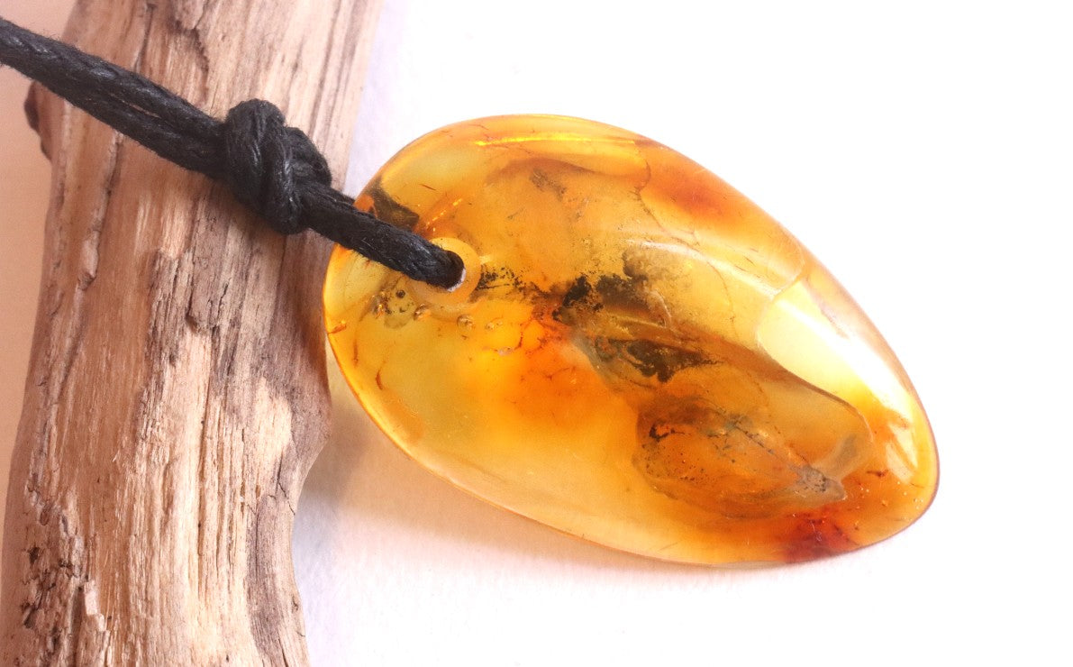 Handmade Baltic Amber Amulet Pendant for Luck