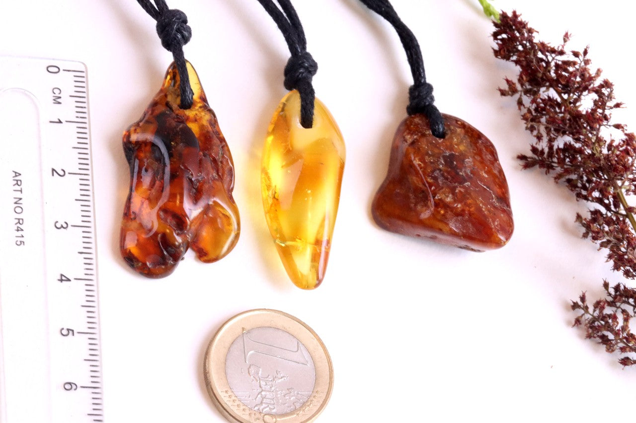 Family Gift Set – 3 Natural Baltic Amber Pendants
