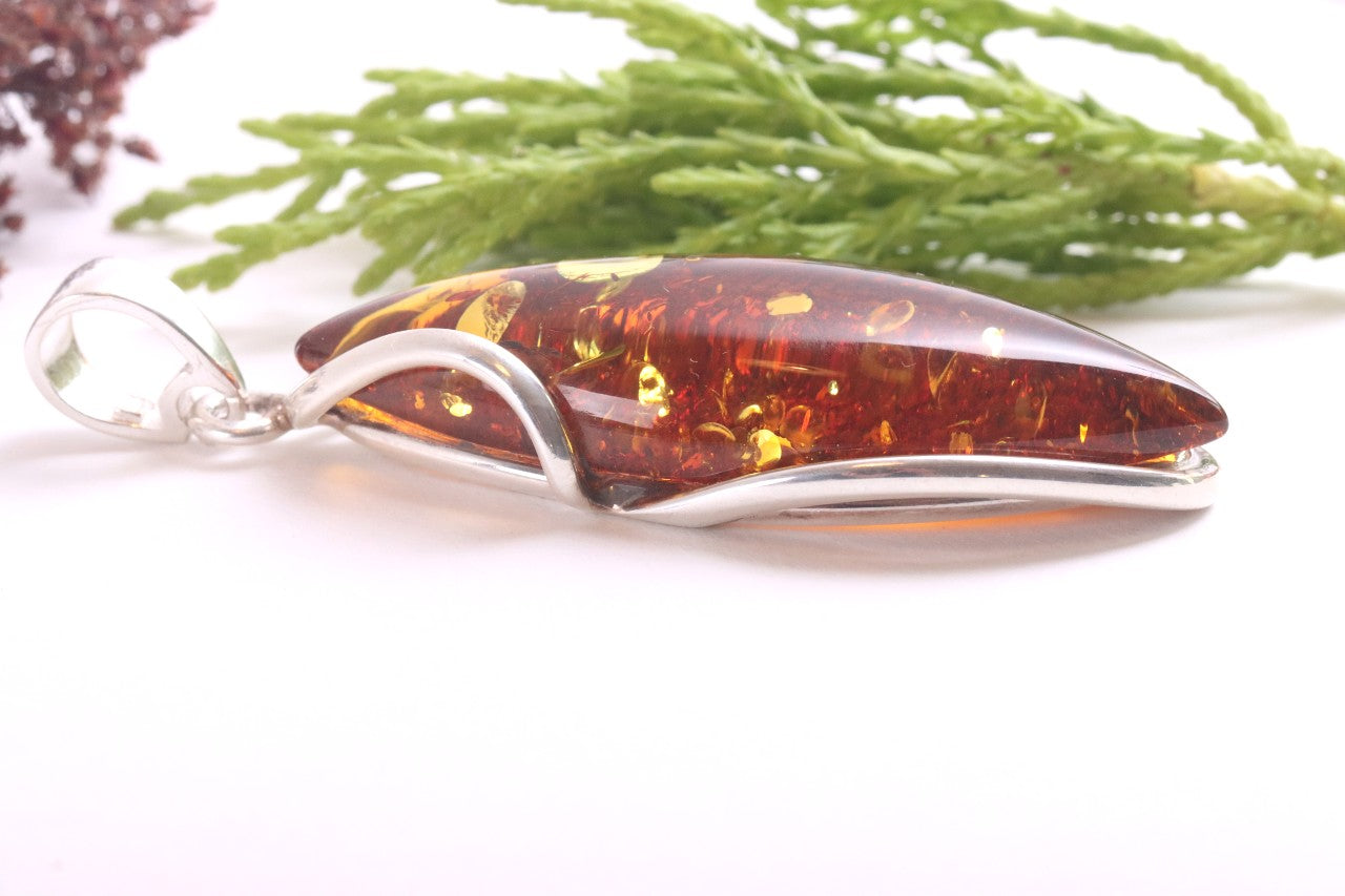 Exclusive Large Honey Baltic Amber Pendant