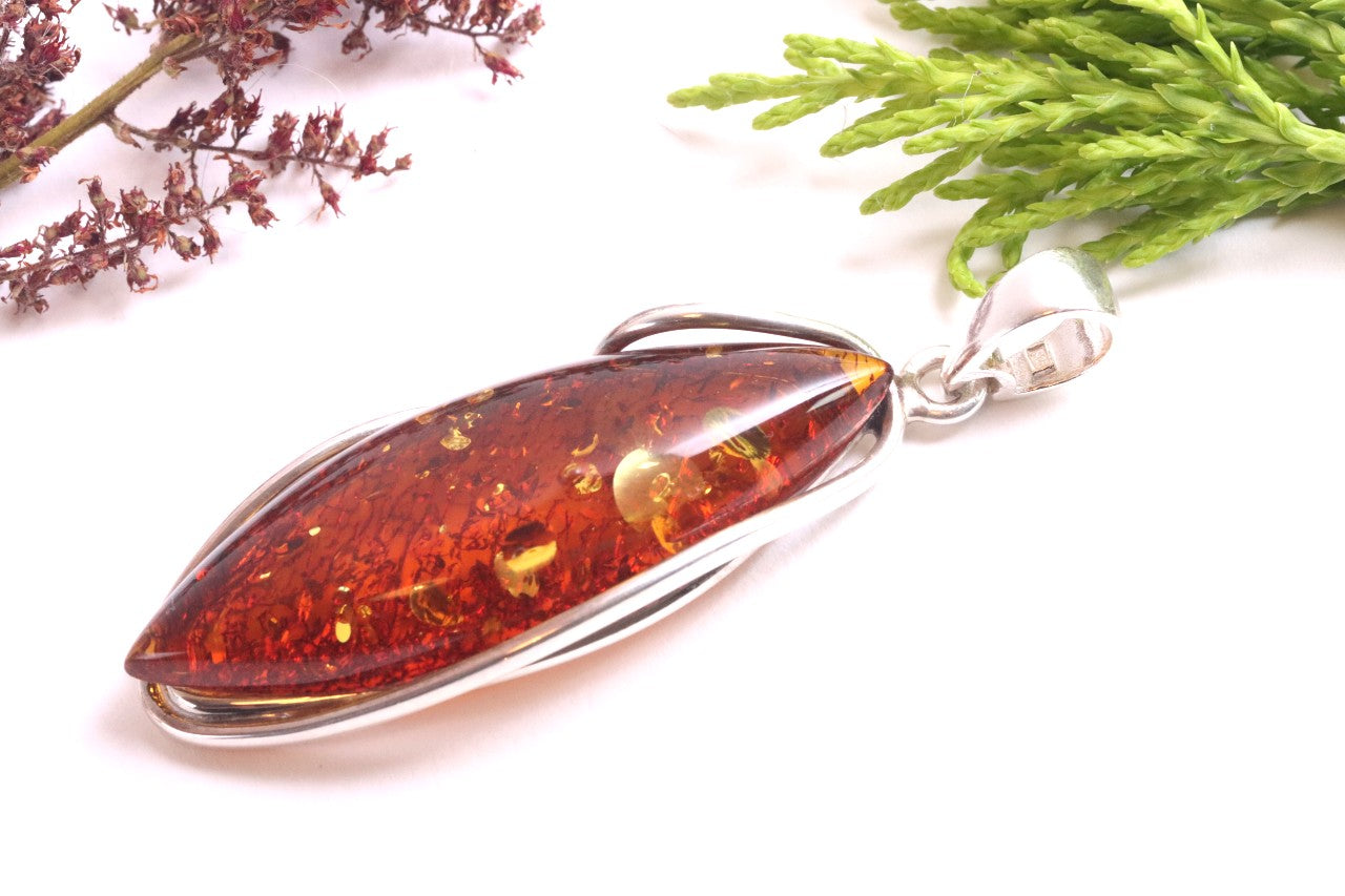Exclusive Large Honey Baltic Amber Pendant