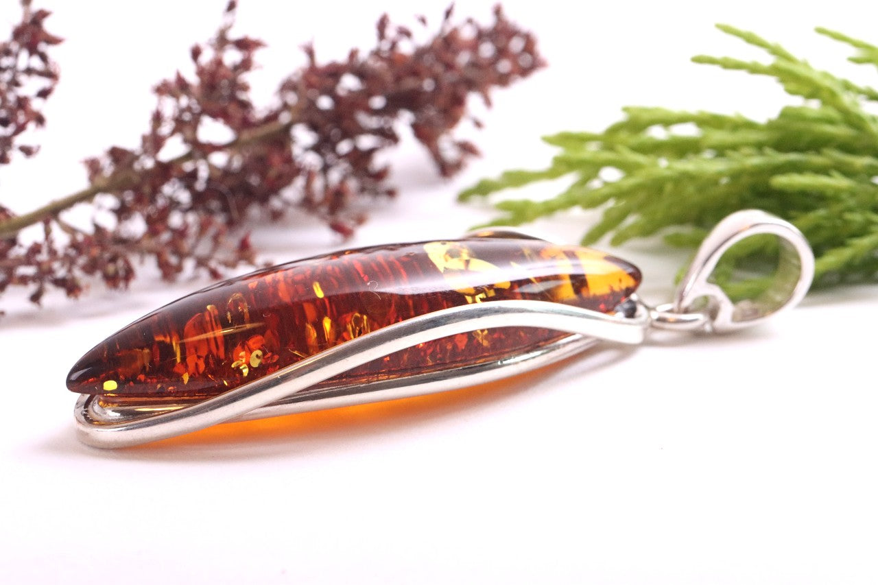Exclusive Large Honey Baltic Amber Pendant