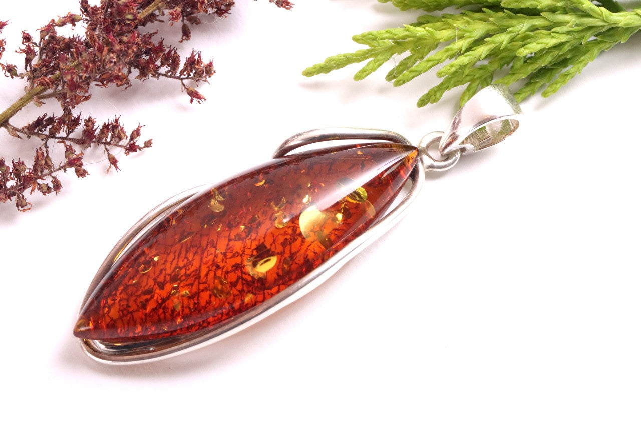 Exclusive Large Honey Baltic Amber Pendant