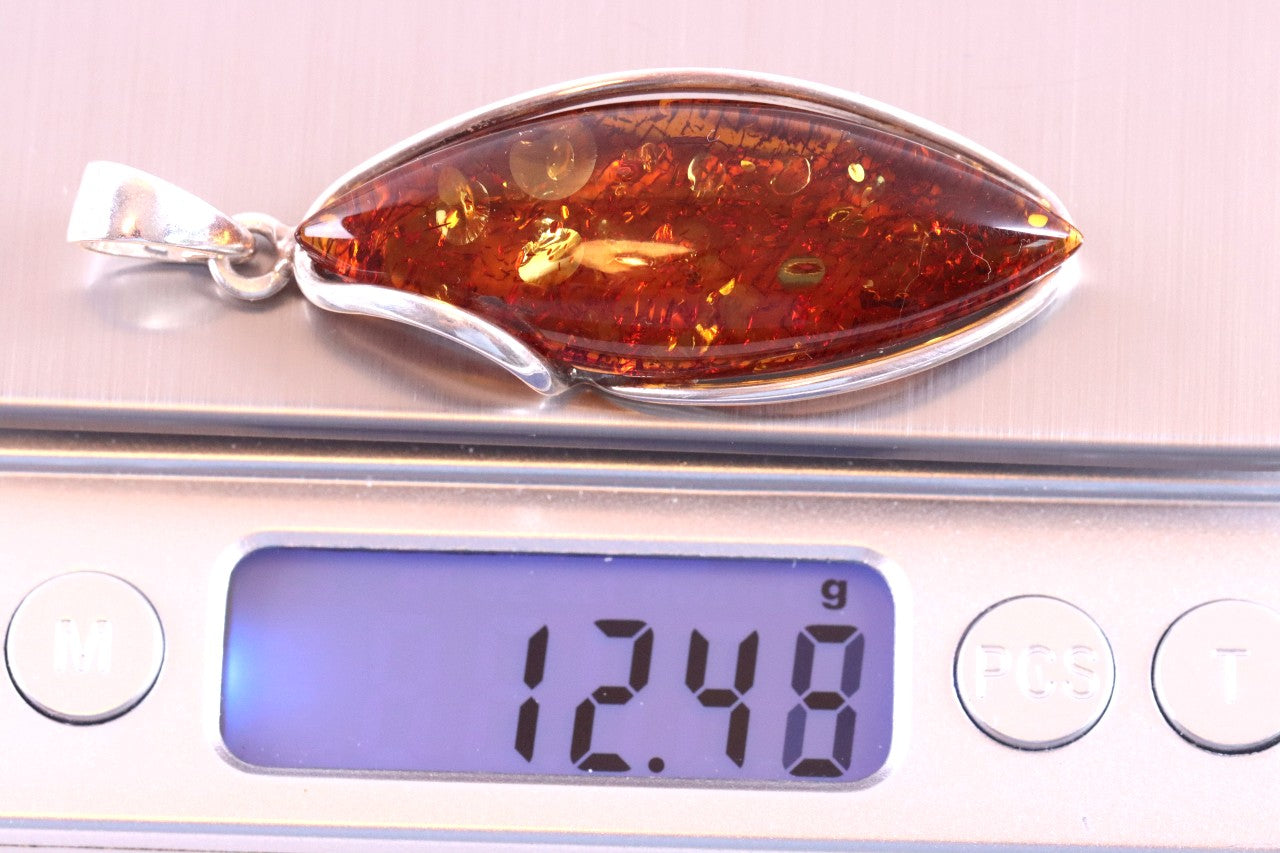 Exclusive Large Honey Baltic Amber Pendant