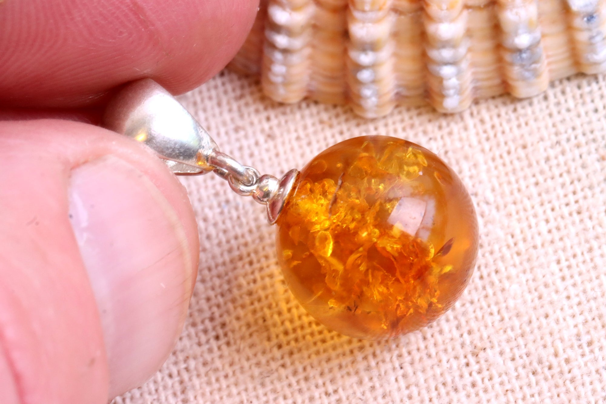 Special Offer Classic Light Honey Drop Amber Gemstone Pendant