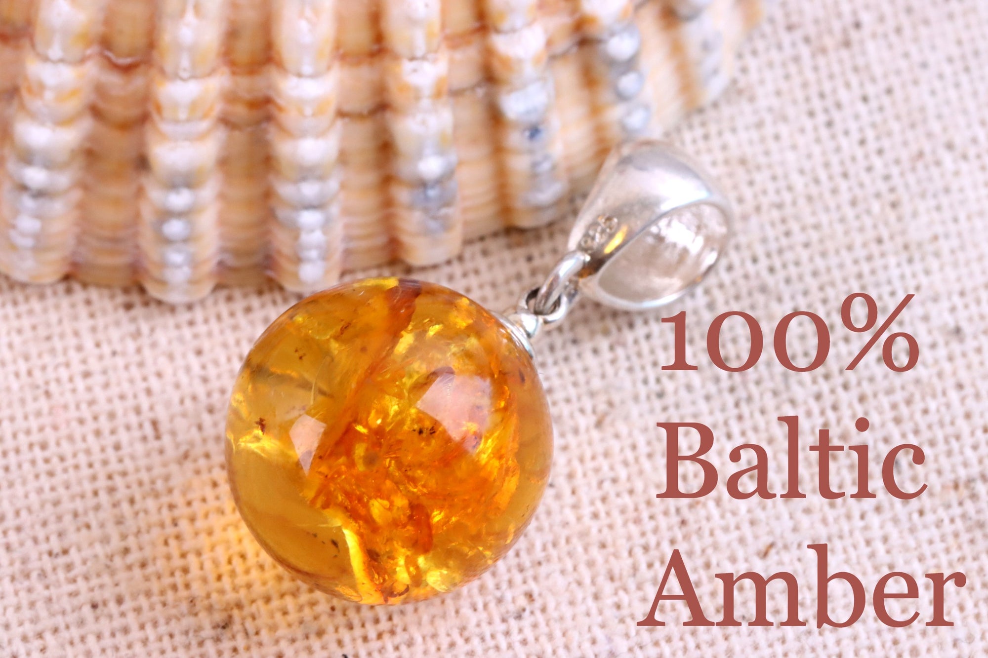 Special Offer Classic Light Honey Drop Amber Gemstone Pendant