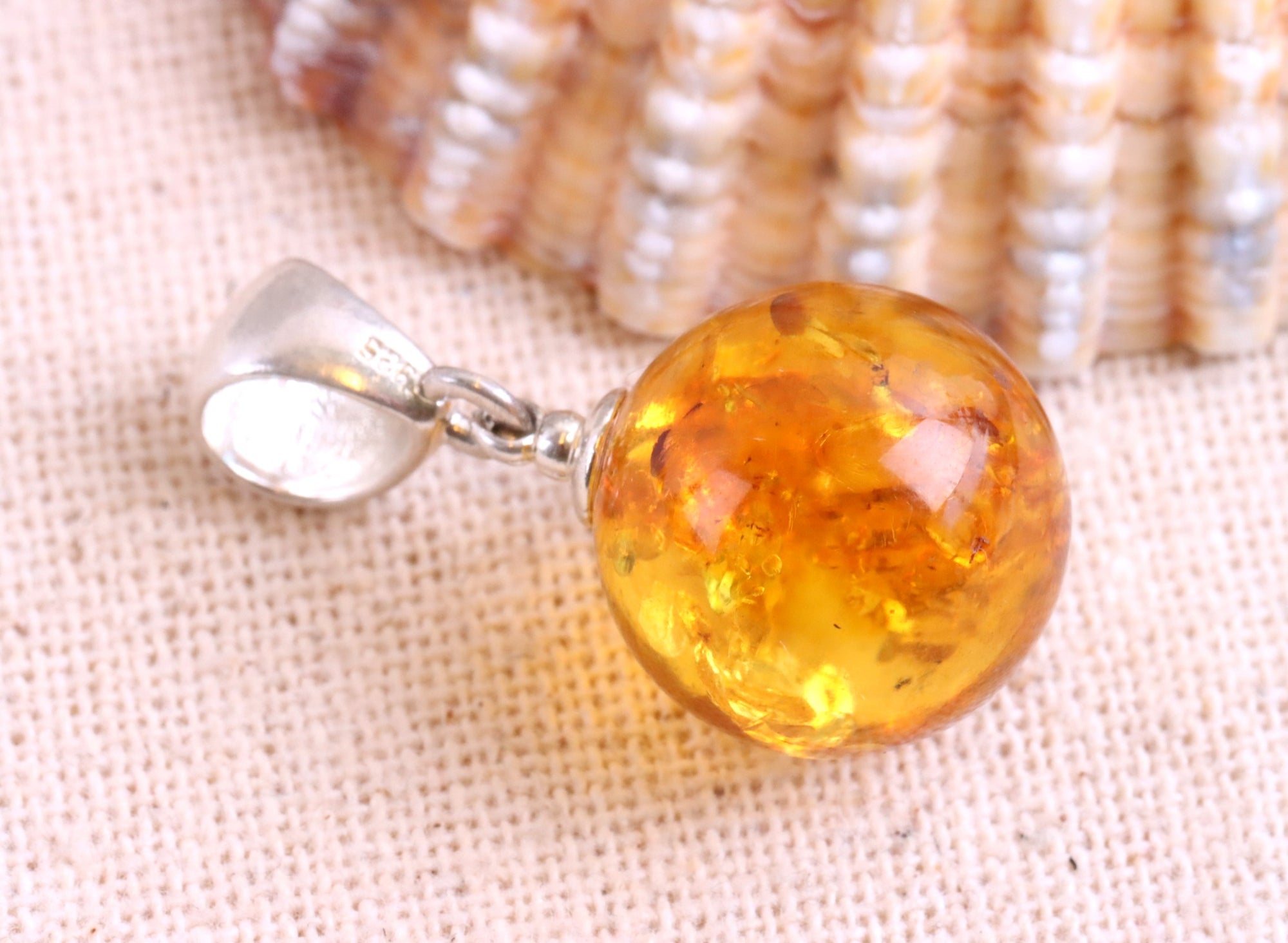 Special Offer Classic Light Honey Drop Amber Gemstone Pendant