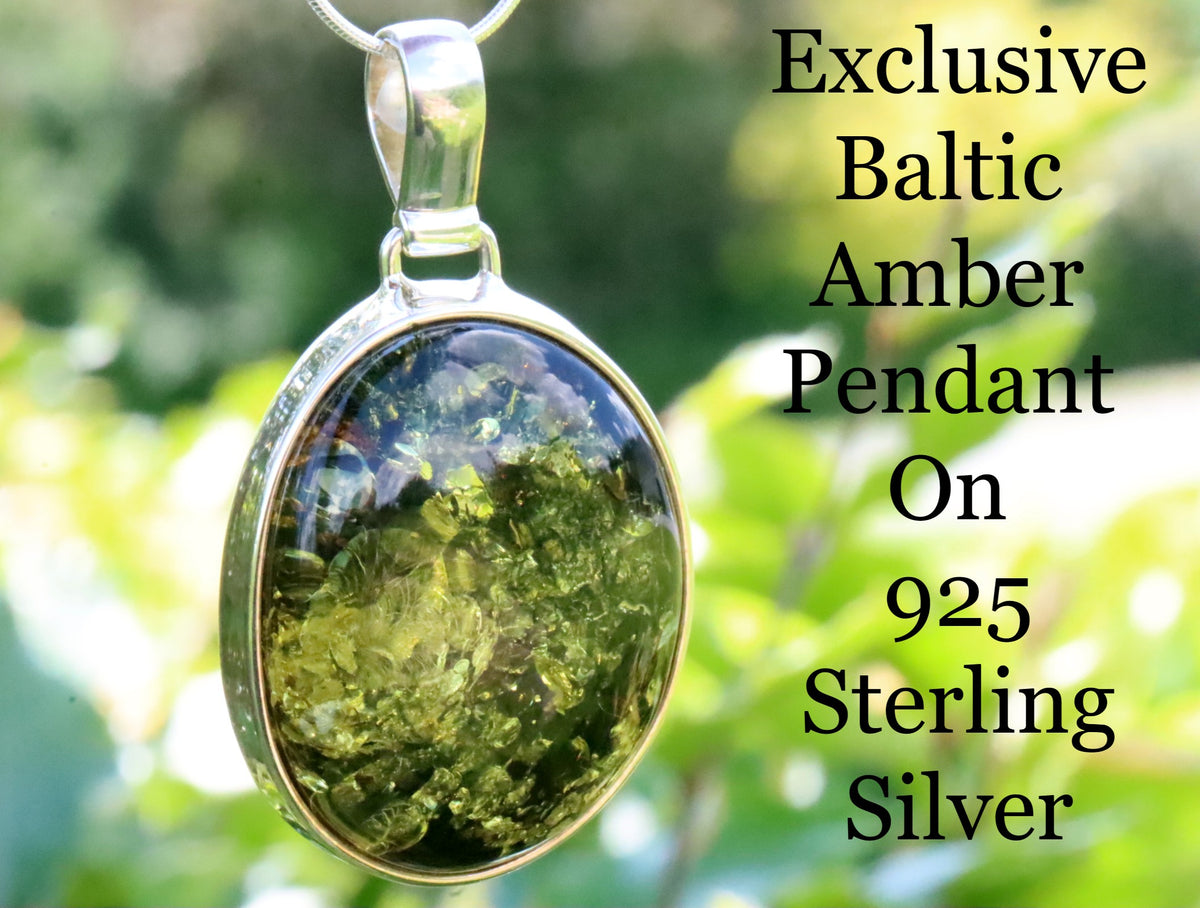 Green Baltic Amber Pendant
