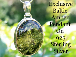 Green Baltic Amber Pendant