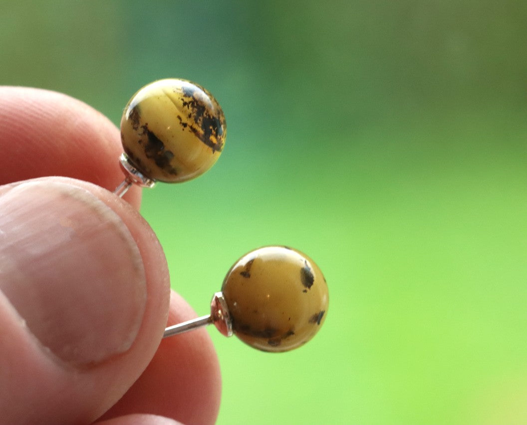 Amber Pendant and Earrings Set