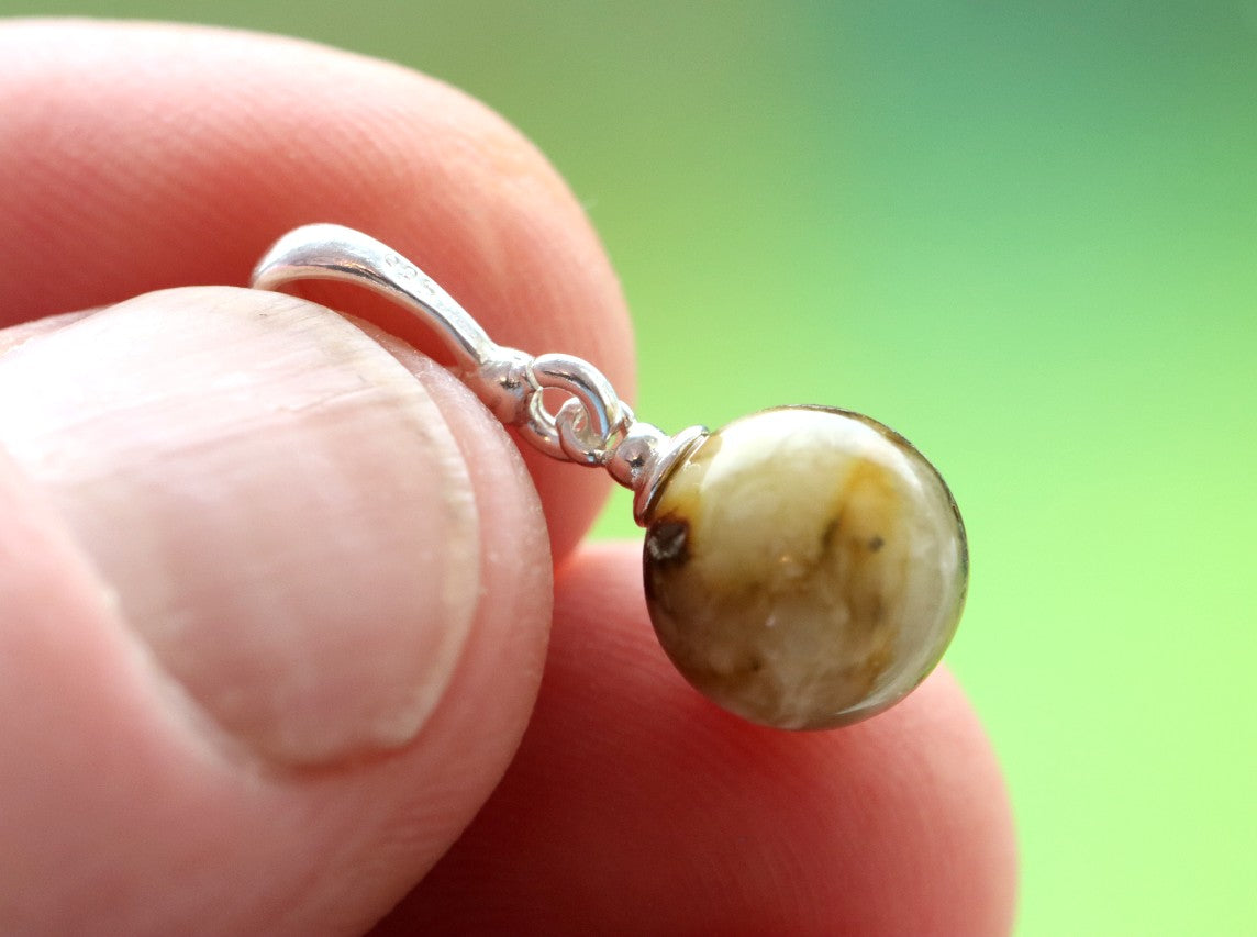 Amber Pendant and Earrings Set