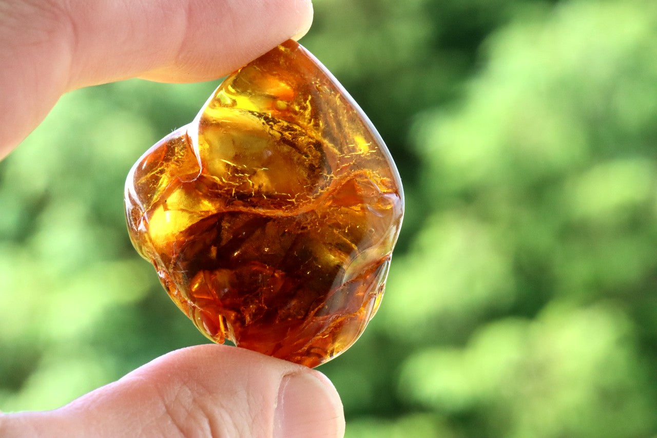 A truly radiant amber stone